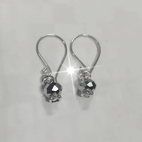 Aretes de alambre con cristales — imagen 1