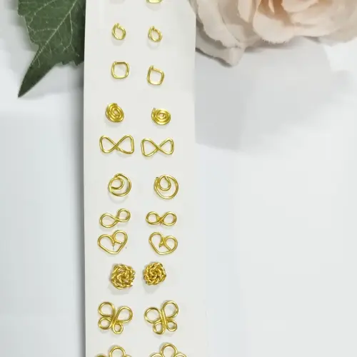 Aretes postes de alambre de cobre — imagen 1