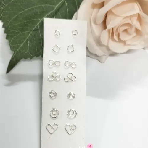 Aretes postes de alambre de cobre — imagen 2