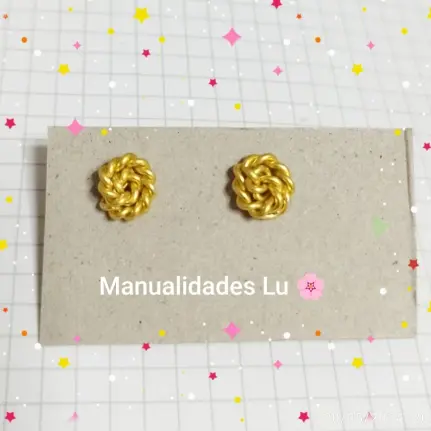 Aretes postes de alambre de cobre — imagen 3