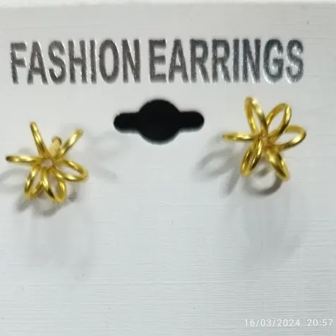 Aretes poste flor con aros. p72N — imagen 1