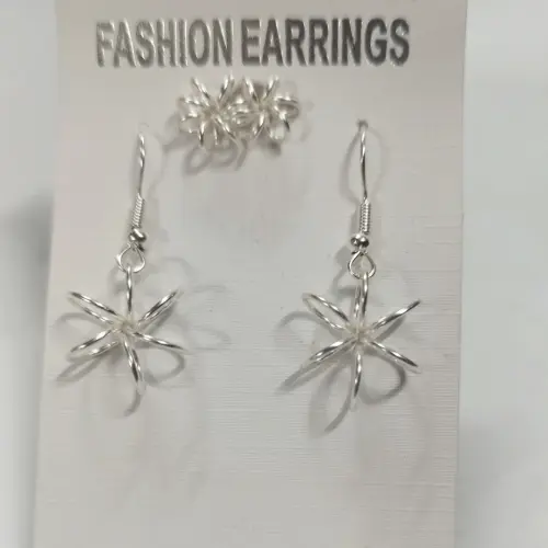 Aretes poste flor con aros. p72N — imagen 2