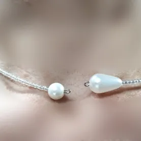 Collar de alambre de memoria y perla grande — imagen 1