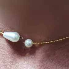 Collar de alambre de memoria y perla grande — imagen 2