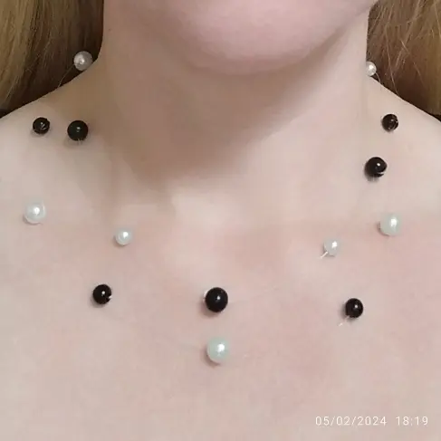 Collar de perlas flotantes doble. p55N — imagen 1