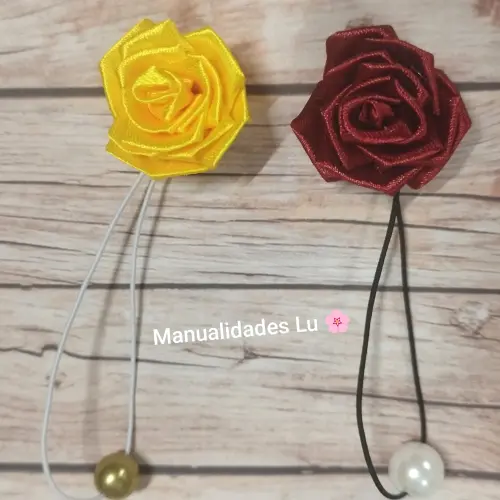 Liga para el cabello con rosa. #46A — imagen 1
