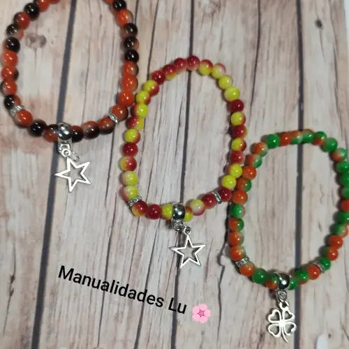 Pulso con cuentas de cristal bicolor. — imagen 1
