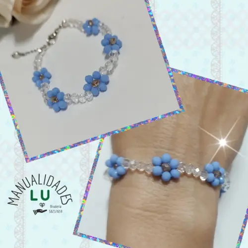 Manilla con flores de cristales #60A — imagen 2