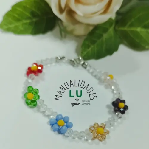Manilla con flores de cristales #60A — imagen 1