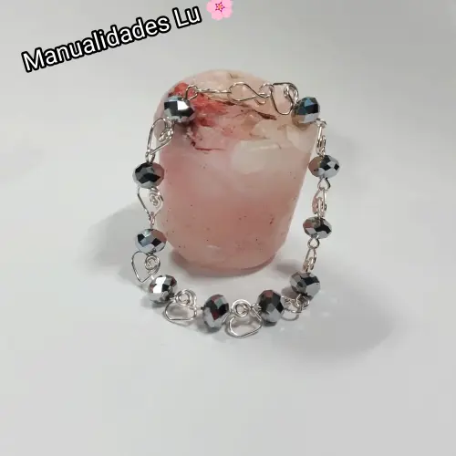 Pulsera de corazones y cristales — imagen 2
