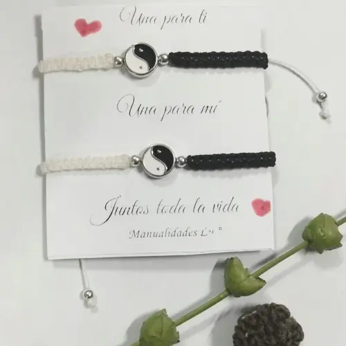 Pulsera macramé tejida yin yang — imagen 2