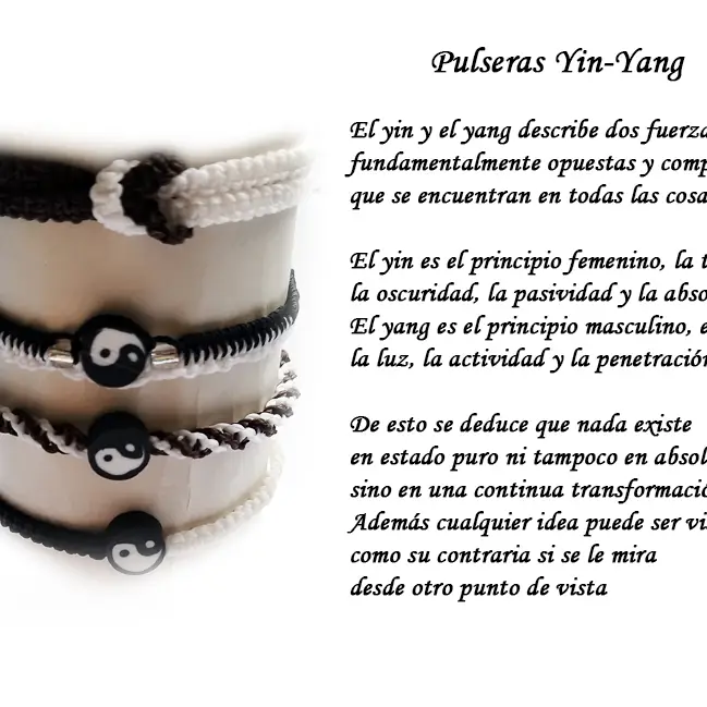 Pulsera macramé tejida yin yang — imagen 1