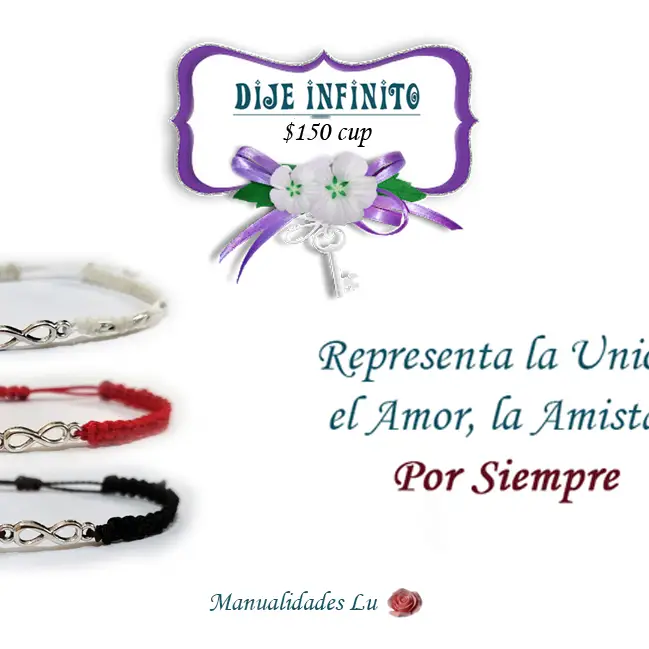 Pulsera macramé tejida con símbolo del infinito — imagen 1