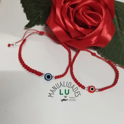 Pulsera macramé tejida ojo turco — imagen 1