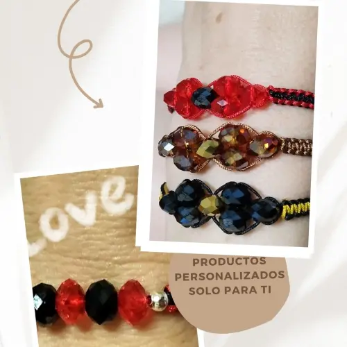 Pulsera macramé tejida con cristales swarovski. p23N's photo #1