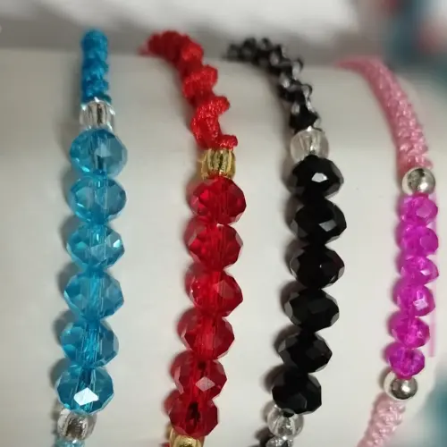Pulsera macramé tejida con cristales swarovski. p23N's photo #2