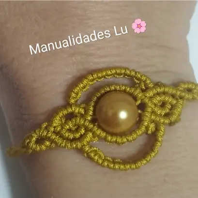 Pulsera macramé tejida en forma de reloj. p31N — imagen 3