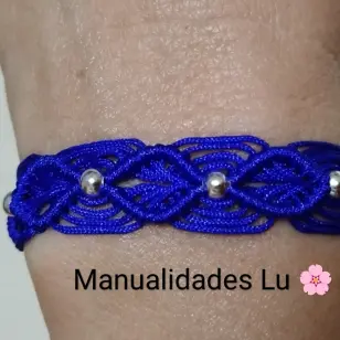 Pulsera macramé tejida de rombos y arcos. p18N — imagen 2