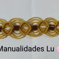 Pulsera macramé tejida de rombos y arcos. p18N — imagen 3