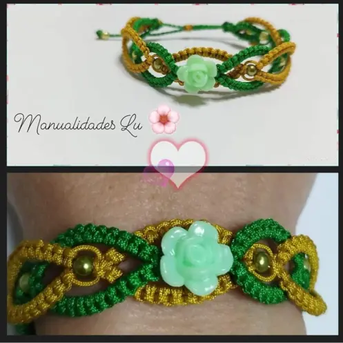 Pulsera macramé tejida entrelazada una dentro de otra. p60B — imagen 1