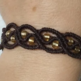 Pulsera macramé tejida entrecruzada doble. p19N — imagen 1