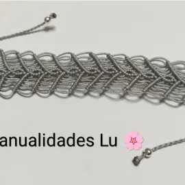 Pulsera macramé ancha en forma de espina. p32N — imagen 2