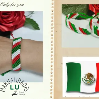 Pulsera macramé tejida en diagonal multicolor. p48N — imagen 1