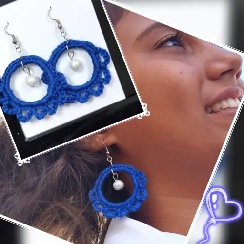 Aretes tejidos a crochet — imagen 1