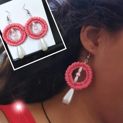 Aretes tejidos a crochet — imagen 8