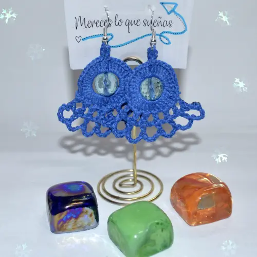 Aretes tejidos a crochet — imagen 3
