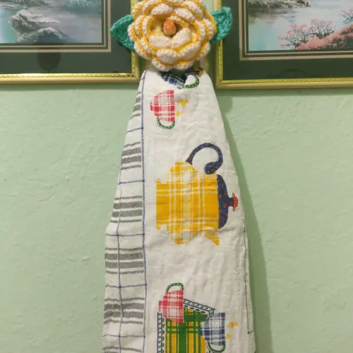 Colgadores de paños de cocina en forma de flor tejida a crochet's photo #4