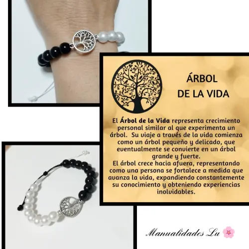 Pulso de perlas con conector árbol de vida — imagen 1