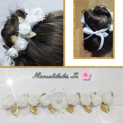Corona de flores para la cebolla del cabello. #68A — imagen 1