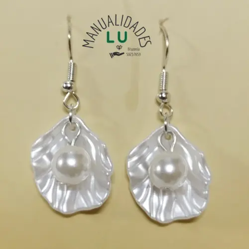 Par de aretes con ostras. #82A — imagen 3