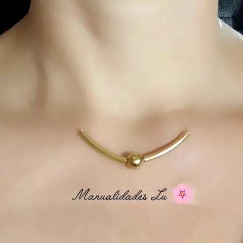 Collar fantasma de cilindro y balín de acero inoxidable. — imagen 1