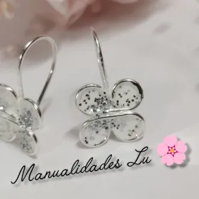 Par de aretes mariposa rellena. #81A — imagen 2