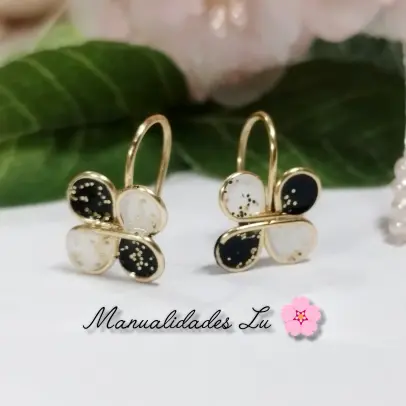 Par de aretes mariposa rellena. #81A — imagen 6