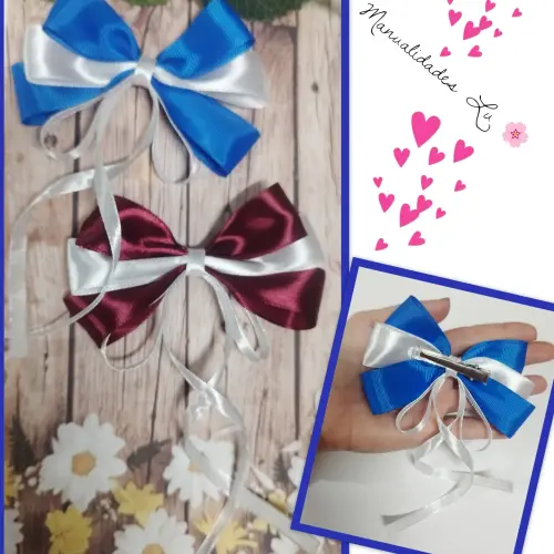 Lazo escolar 3 en 1 con colitas. $300 cup (#73A). — imagen 1