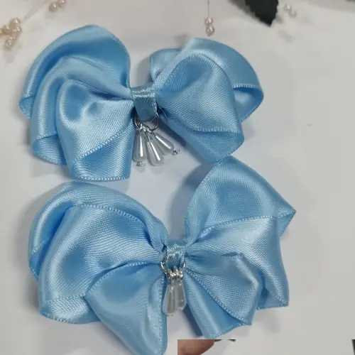 Par de lazos 3 capas con cinta 2.5 cm (#86A) — imagen 1