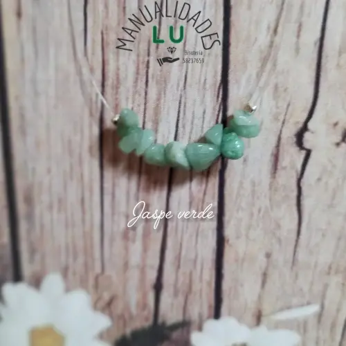Collar invisible de chips semipreciosas. (#104A) — imagen 4