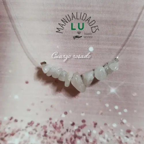 Collar invisible de chips semipreciosas. (#104A) — imagen 6