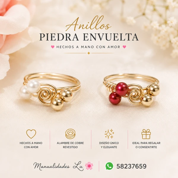 Anillo dos perlas y dos balines. p80N's foto | Manualidades Lu 🌸 |  BizneCubano