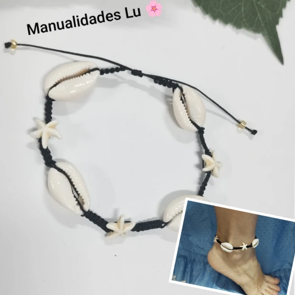 Tobillera con caracoles y estrellas turquesa's foto | Manualidades Lu 🌸 |  BizneCubano