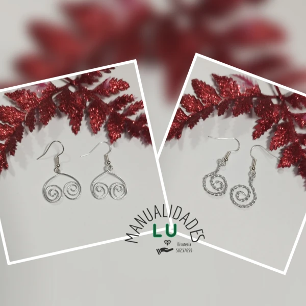 Aretes de alambre con forma variada.#47A's foto | Manualidades Lu 🌸 |  BizneCubano