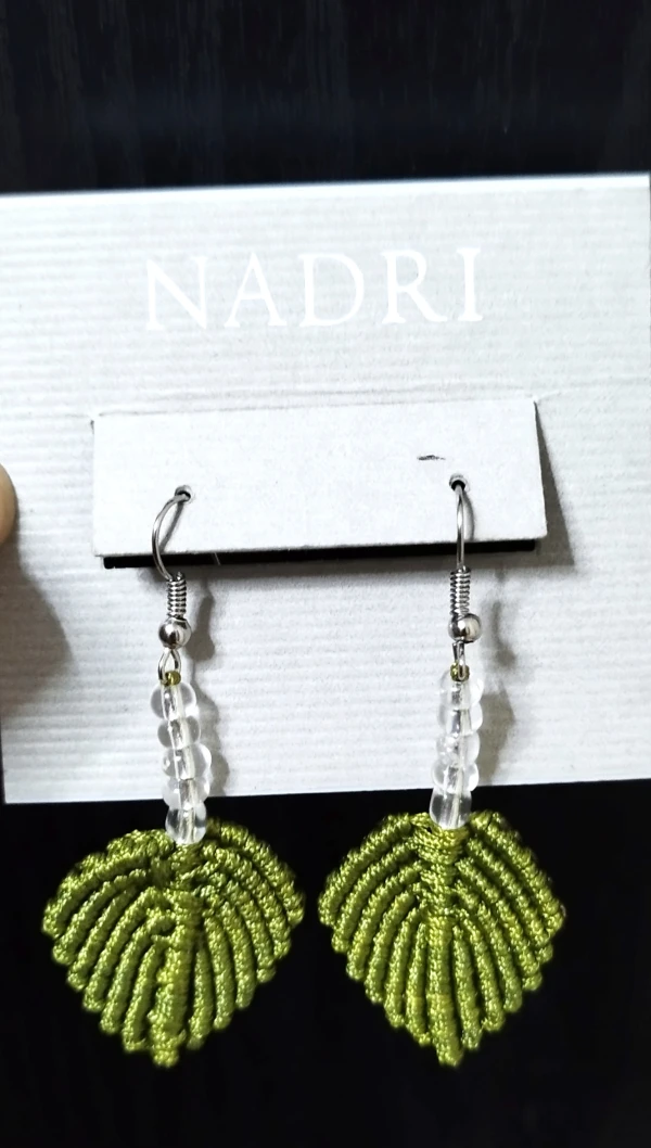 Aretes tejidos a crochet en forma de hoja. p34N's foto | Manualidades Lu 🌸 |  BizneCubano
