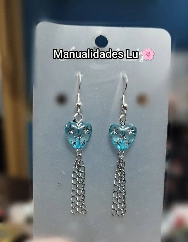 Aretes corazón y cadenas colgando's foto | Manualidades Lu 🌸 |  BizneCubano