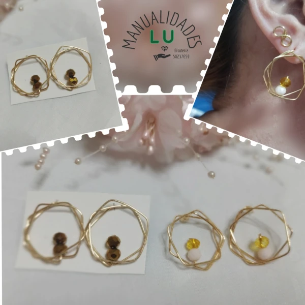 Aretes cuadrados dentro de otro. #53A's foto | Manualidades Lu 🌸 |  BizneCubano