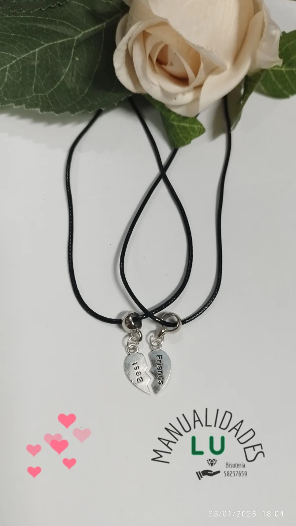 Collar cordón negro con dije Best Friend's foto | Manualidades Lu 🌸 |  BizneCubano