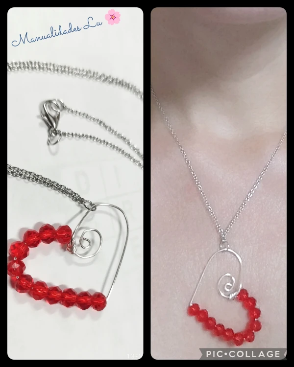 Cadena de acero con corazón y cristales's foto | Manualidades Lu 🌸 |  BizneCubano