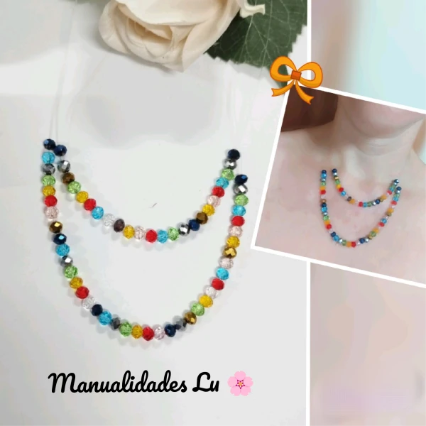 Collar fantasma con cristales multicolor's foto | Manualidades Lu 🌸 |  BizneCubano
